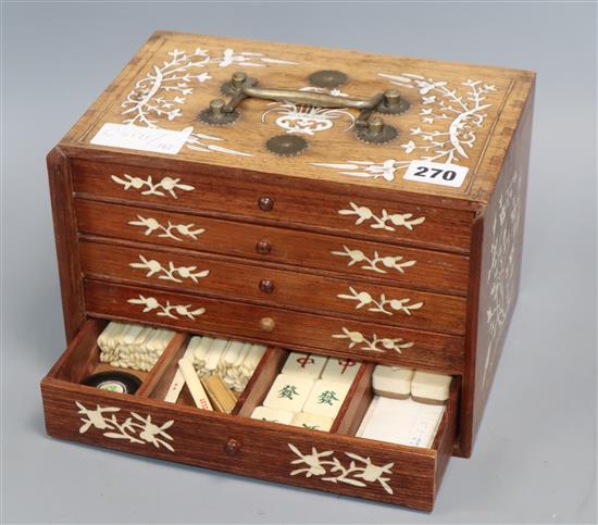 An inlaid mah jong set